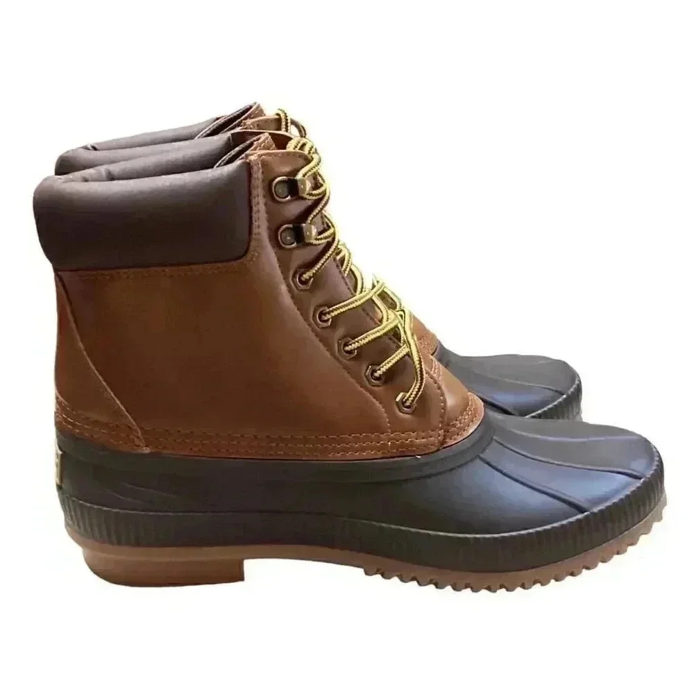 Tommy Hilfiger Colin 2 Mens 8 Waterproof Insulated Lace Up Duck Boots Brown NEW
